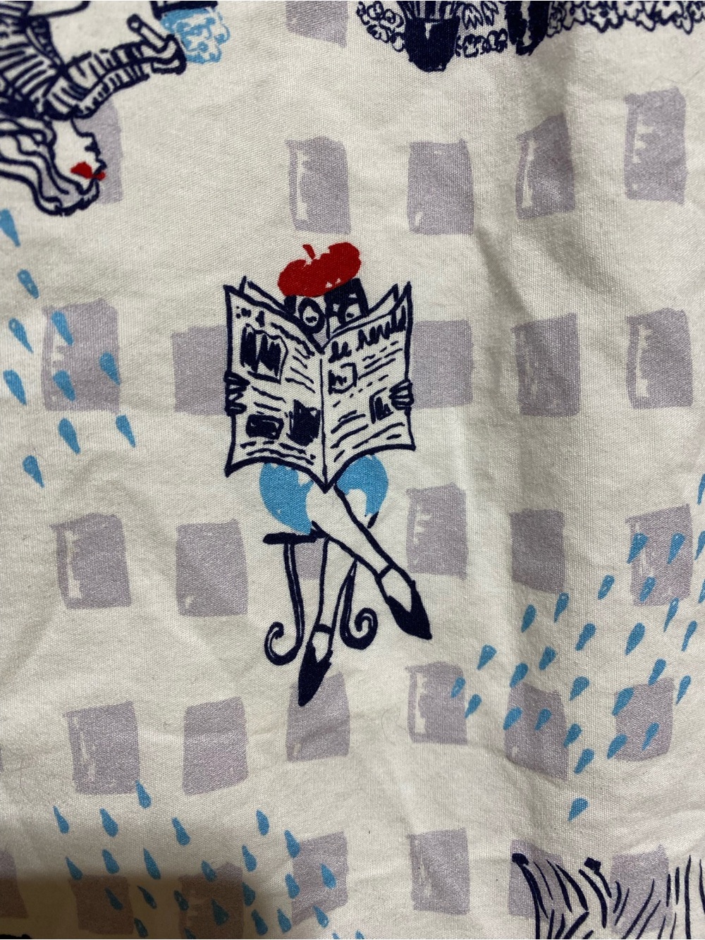 ModCloth “Rainy Day in Paris” Skirt A-Line Novelty whimsical Print Dogs Size M - Picture 4 of 12